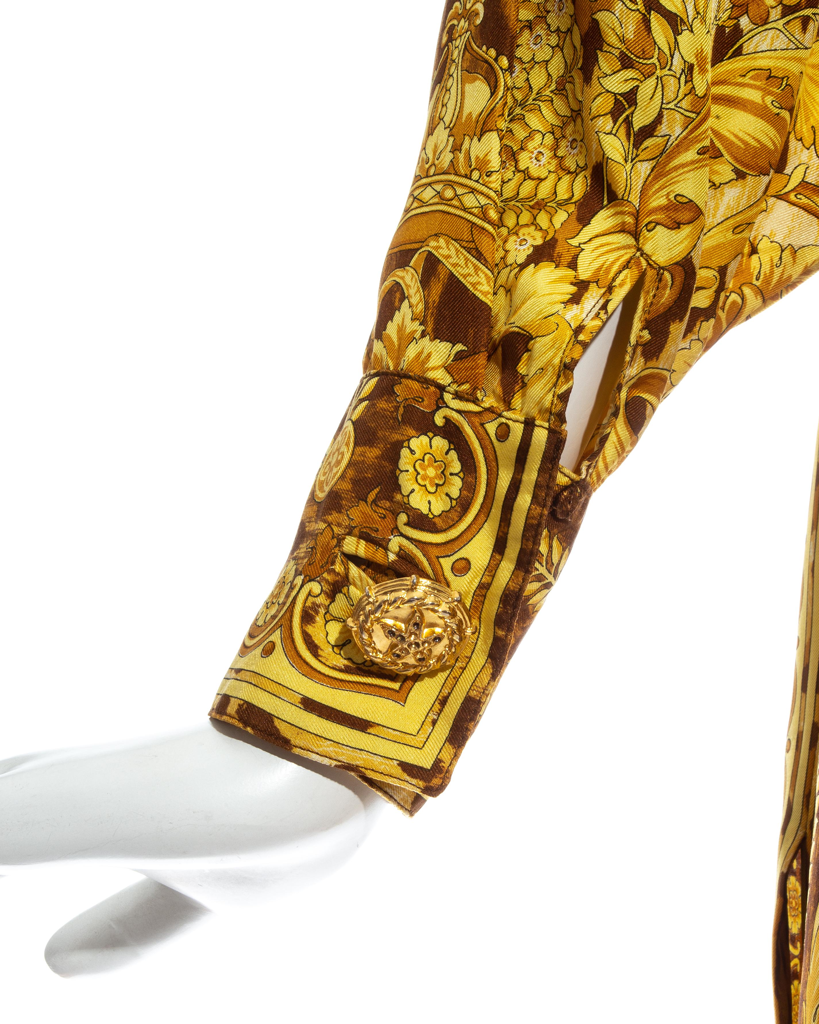 Gianni Versace baroque leopard printed silk blouse and skirt ensemble, ss 1992 2