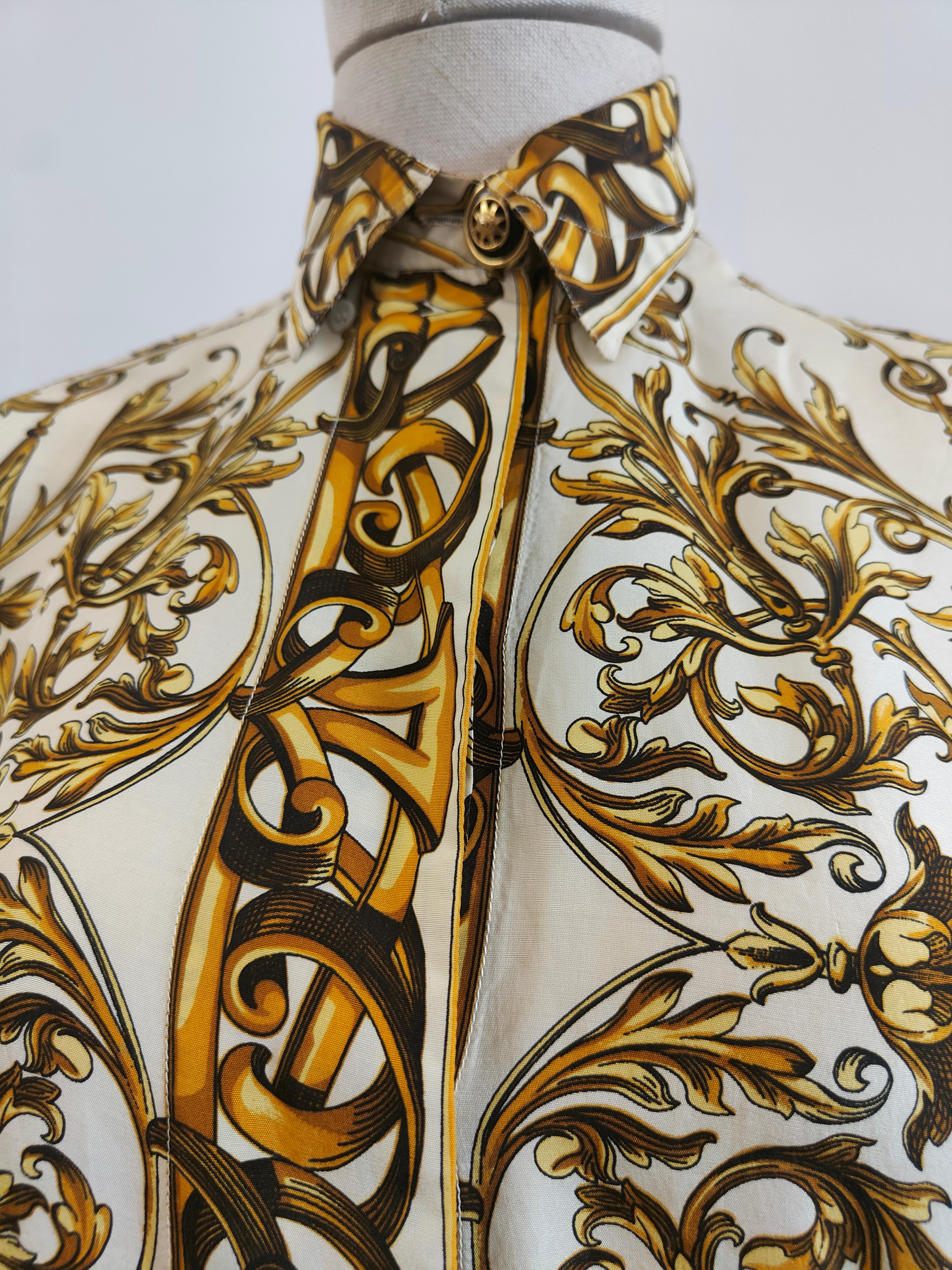 Gianni Versace baroque silk shirt For Sale 10