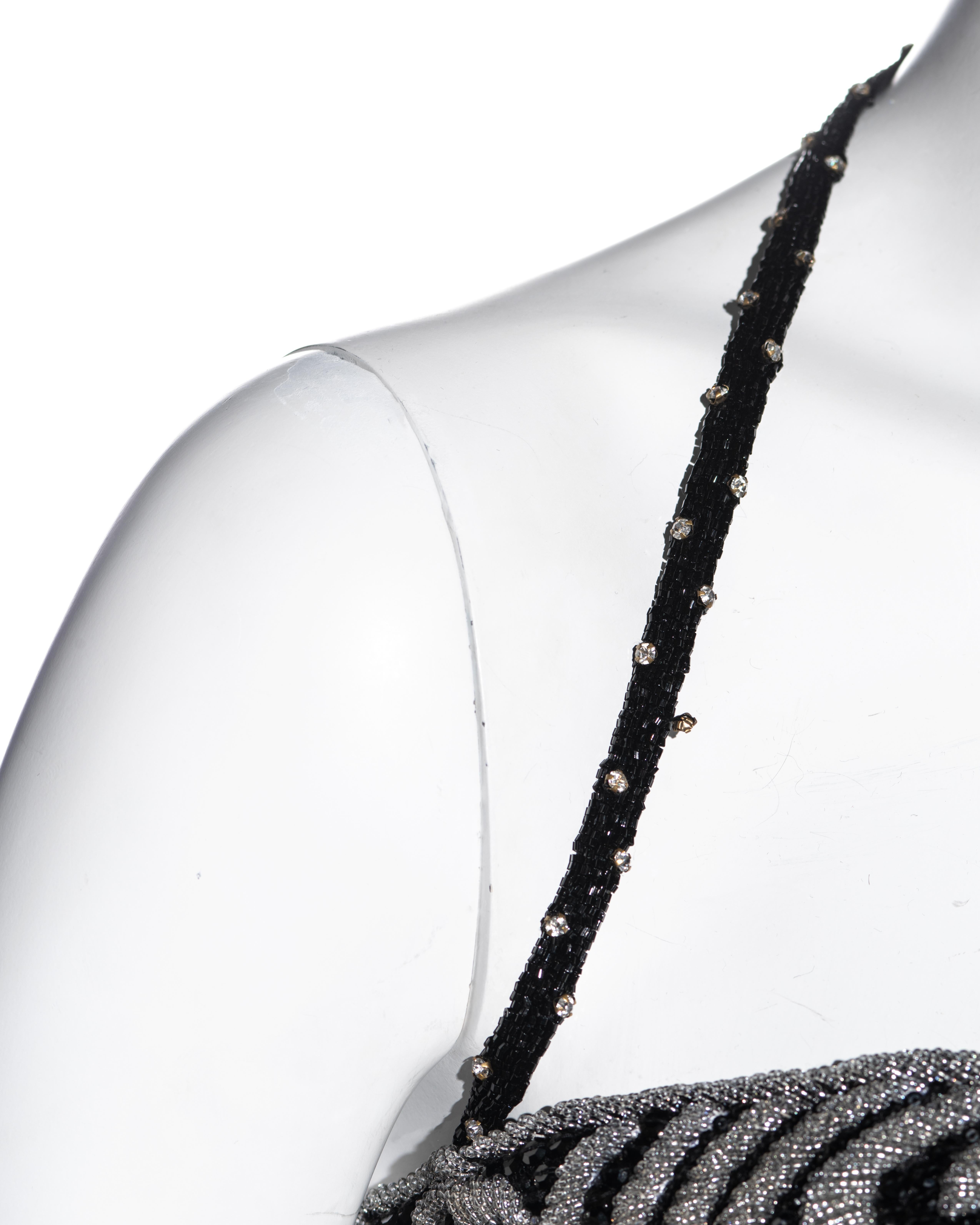 Gianni Versace, perlenbesetzter Neckholder-Korsett-BH mit Kristallverzierung, fw 1989 Damen im Angebot