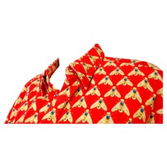 Gianni Versace Bee Print Corduroy Button-Up Long-Sleeve Shirt circa 1990s