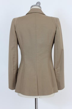 Gianni Versace Beige 2010 Structured Cotton Jacket Blazer Gold Button