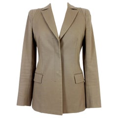Gianni Versace Beige 2010 Structured Cotton Jacket Blazer Gold Button