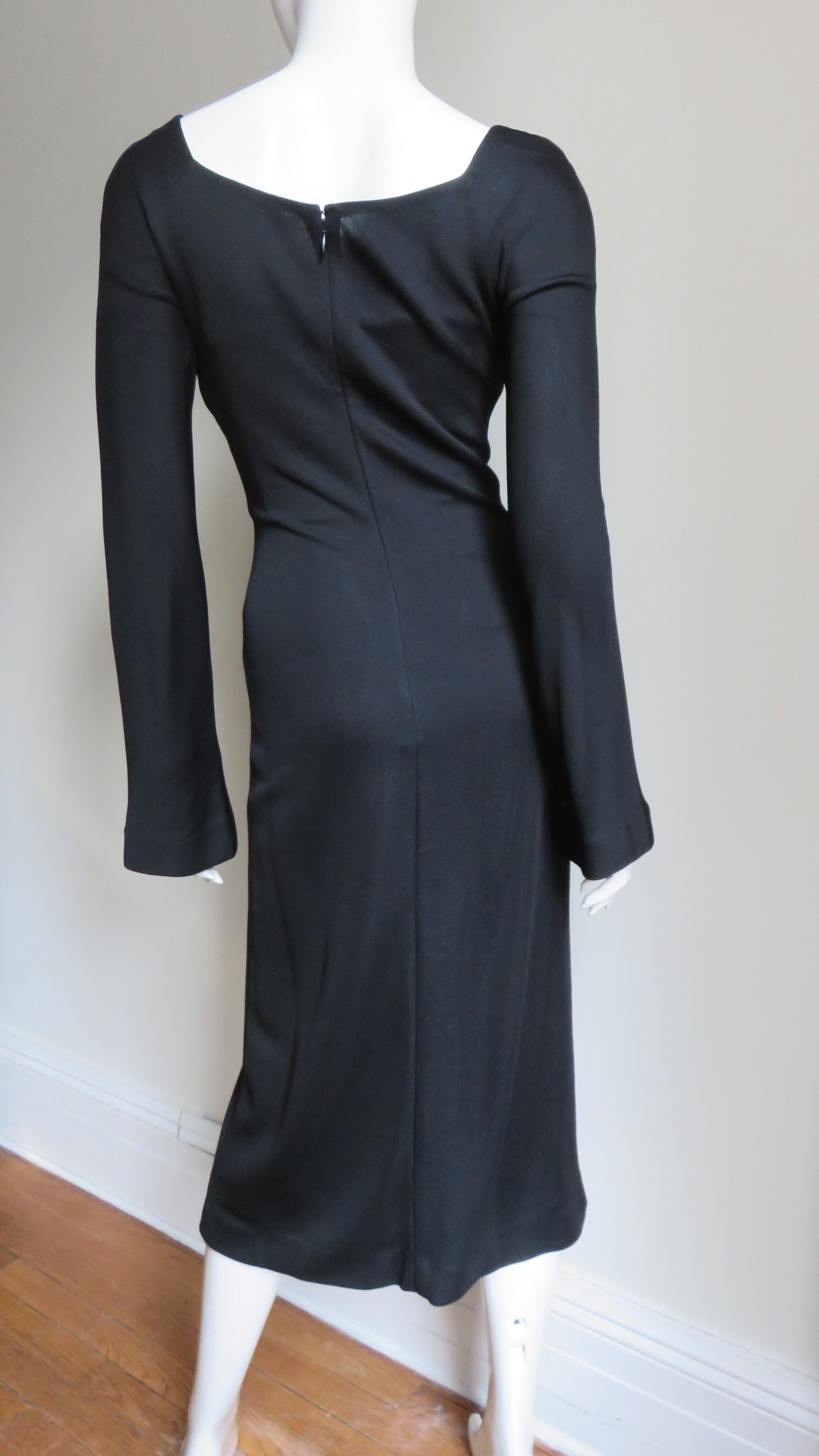 Gianni Versace Couture 1990s Bell Sleeve Dress For Sale 4