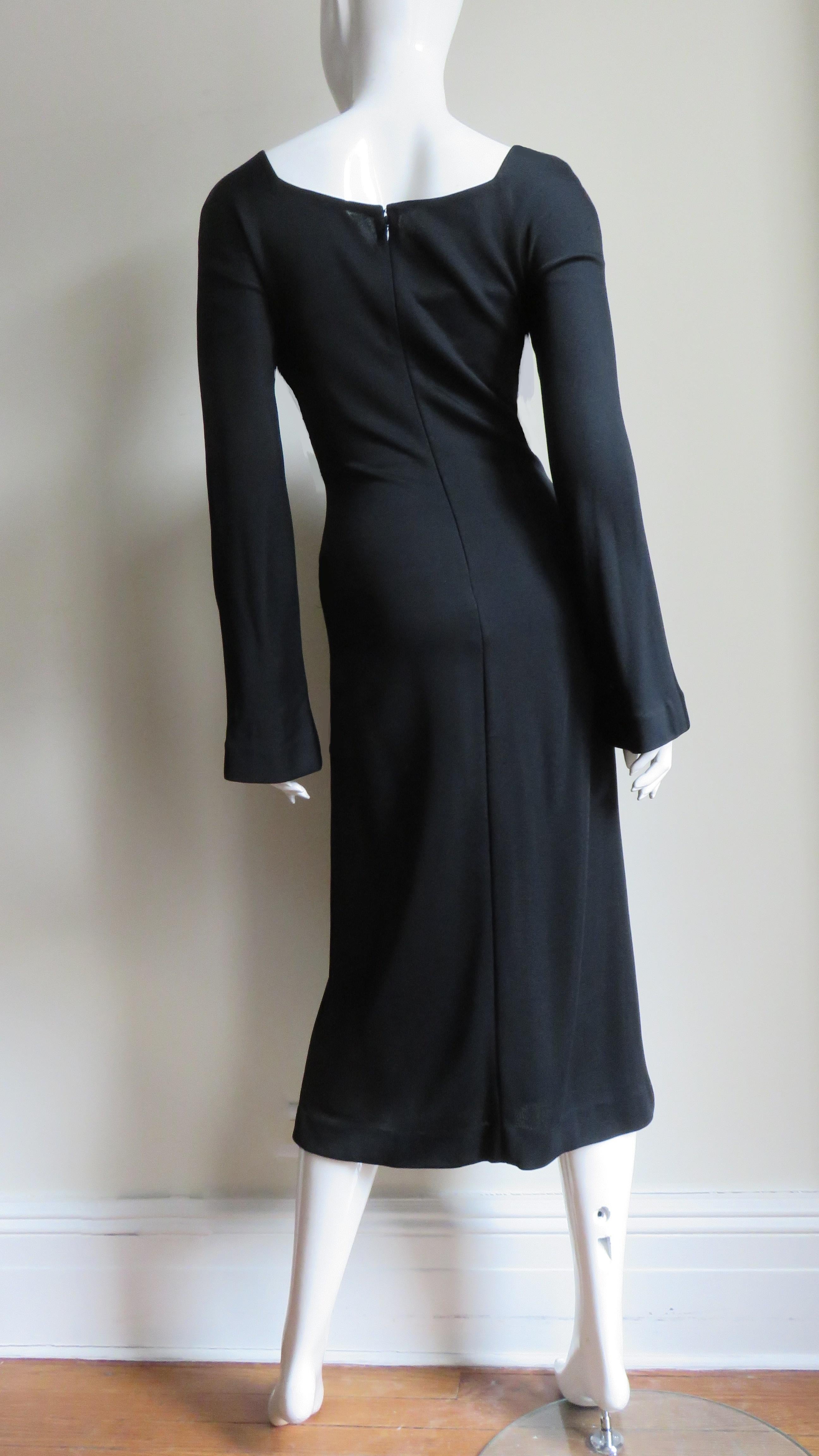 Gianni Versace Couture 1990s Bell Sleeve Dress For Sale 7