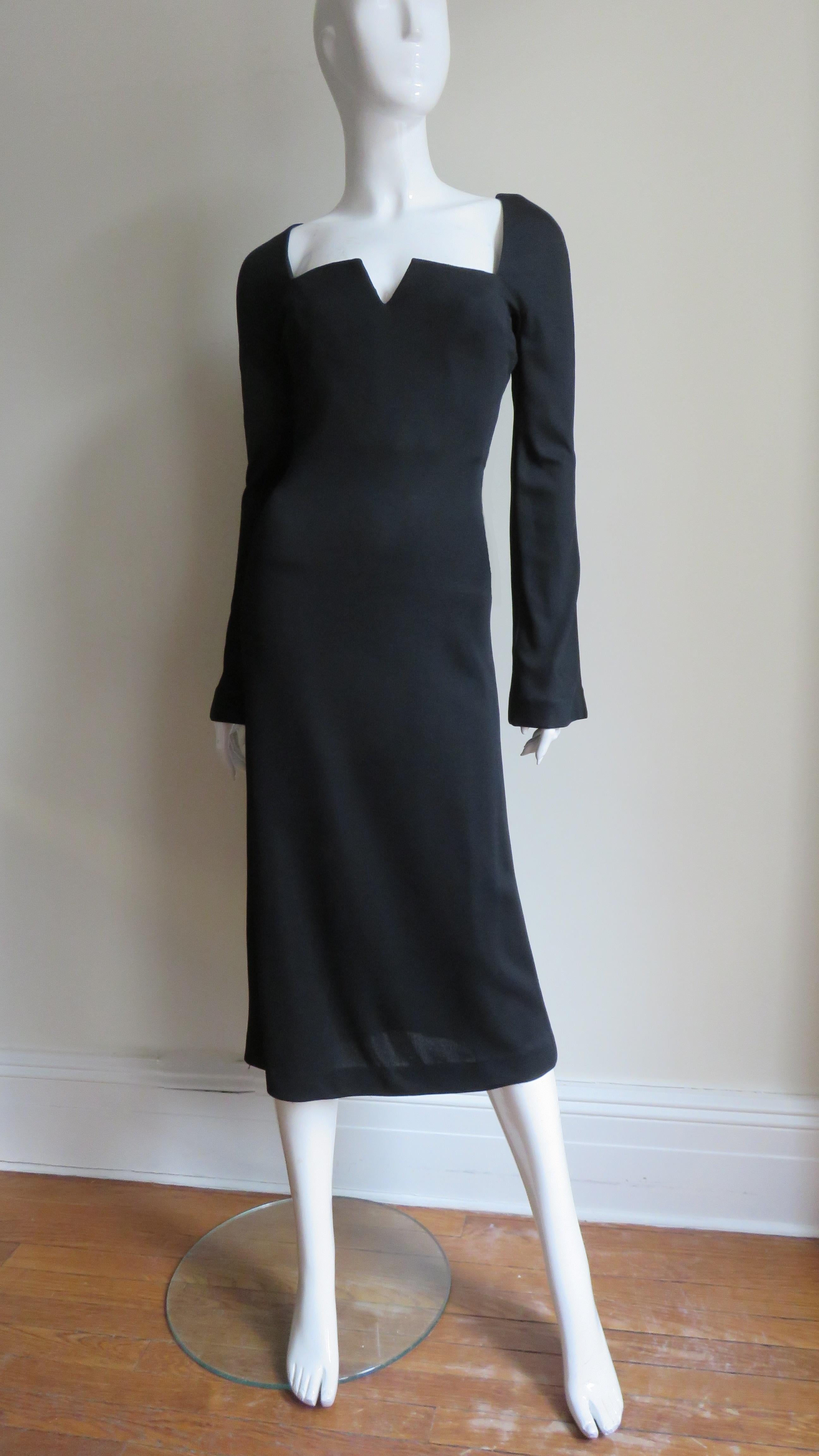 Gianni Versace Couture 1990s Bell Sleeve Dress For Sale 1