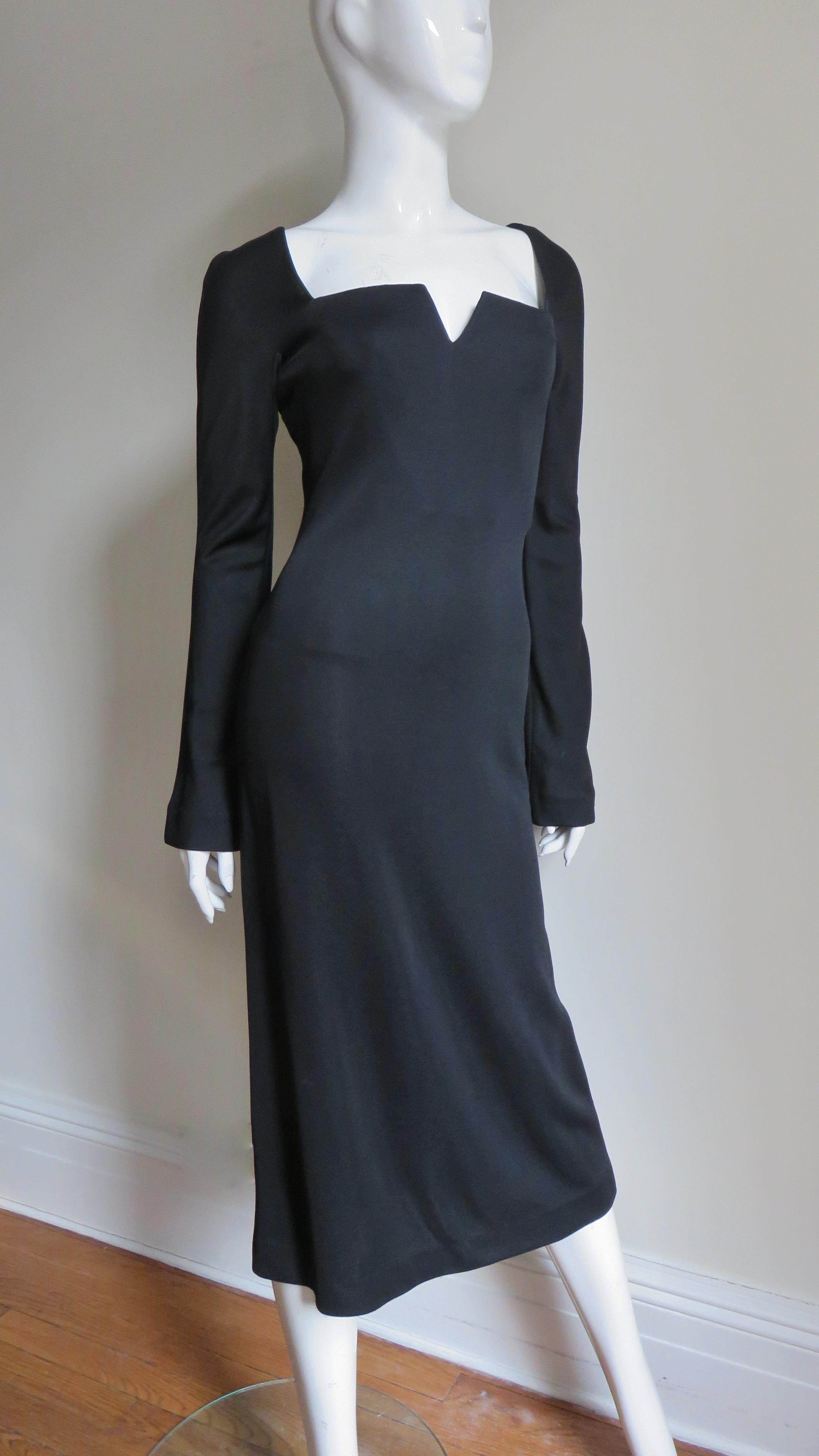 Gianni Versace Couture 1990s Bell Sleeve Dress For Sale 2