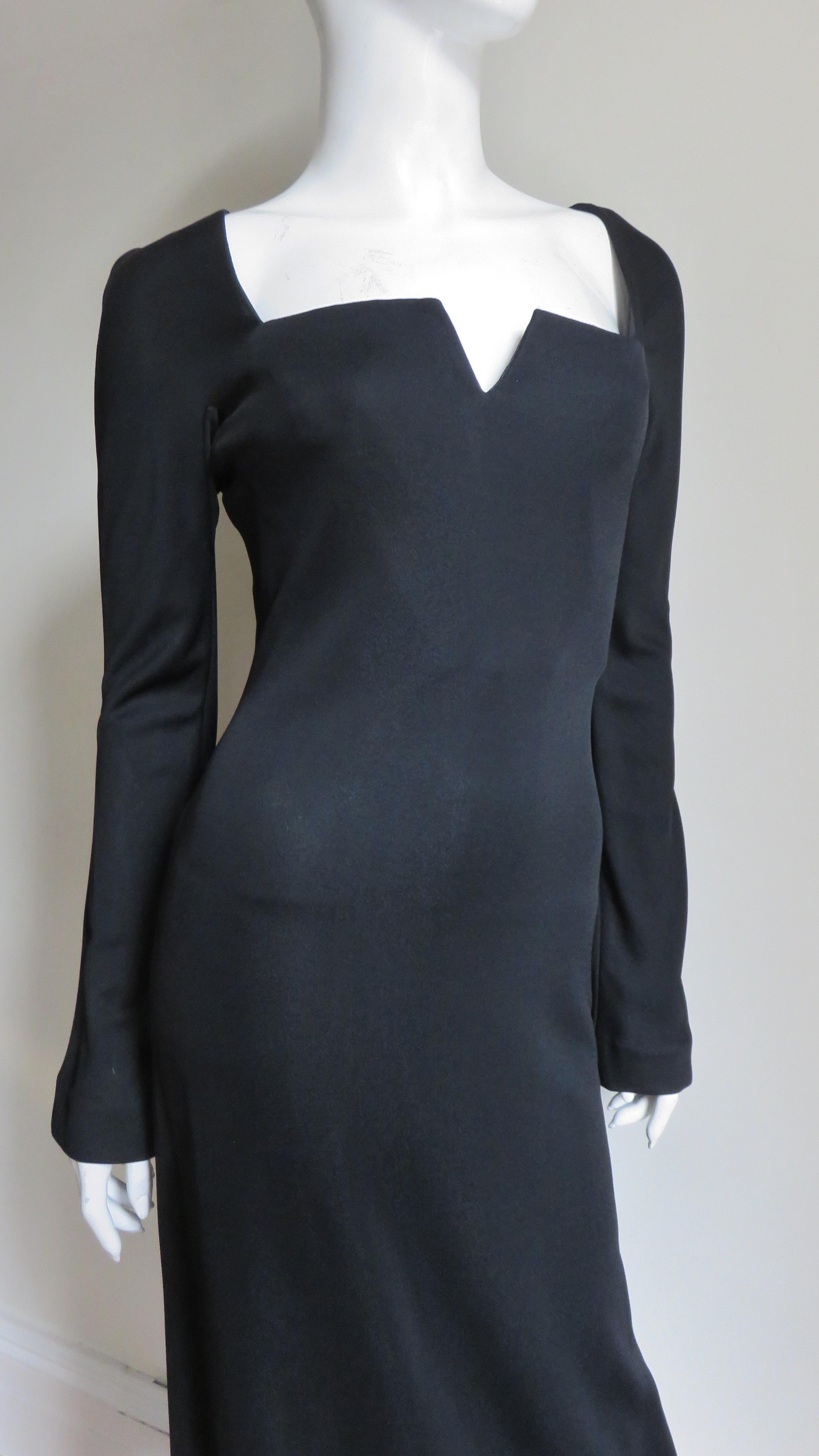 Gianni Versace Couture 1990s Bell Sleeve Dress For Sale 3