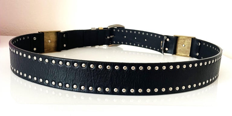 Gianni Versace Belt black studded Medusa head 95/38 from S/S  display picture 2
