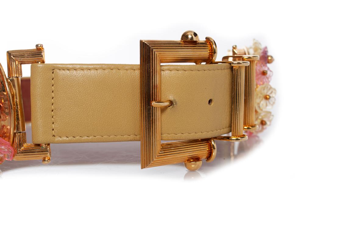 Gianni Versace, belt with floral medusa applications For Sale 3