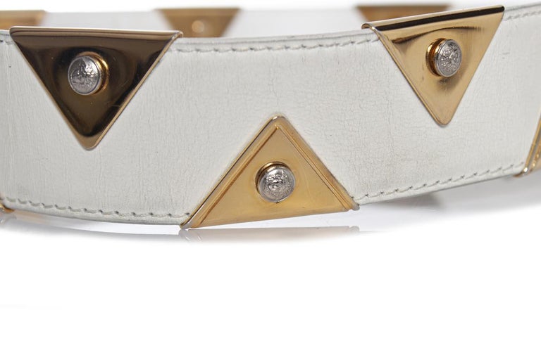 Gianni Versace, belt with gold triangle applications For  display picture 2