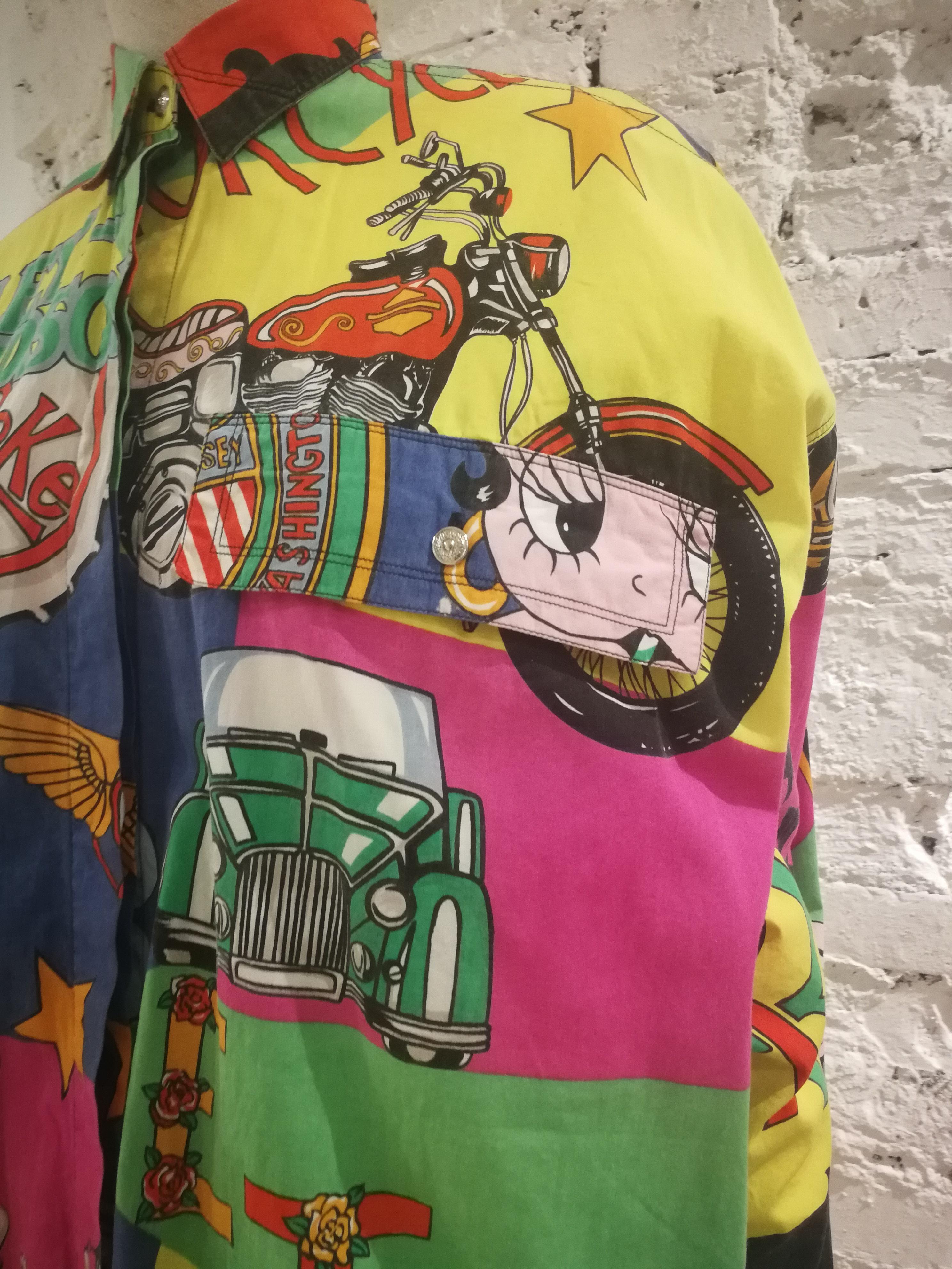 Gianni Versace Betty Boop Harley Davidson print Shirt In Excellent Condition In Capri, IT