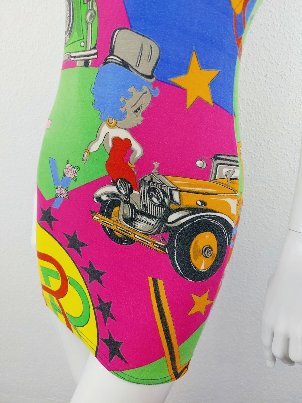 Gianni Versace  Betty Boop Pop Art Rolls Royce Cartoon Kourtney Kardashian Dress For Sale 5