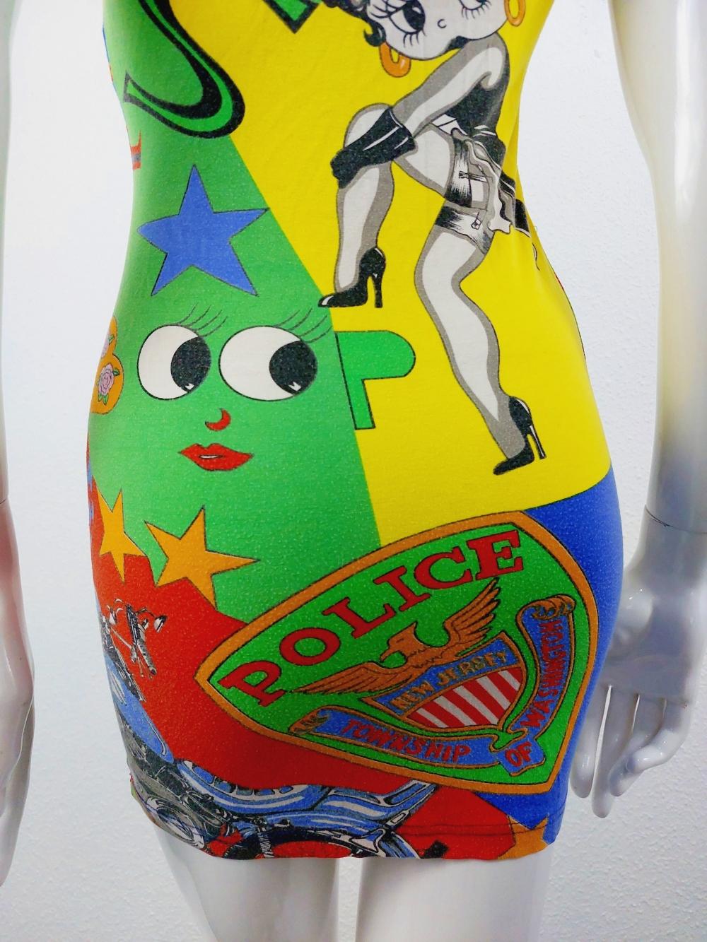 Women's Gianni Versace  Betty Boop Pop Art Rolls Royce Cartoon Kourtney Kardashian Dress For Sale