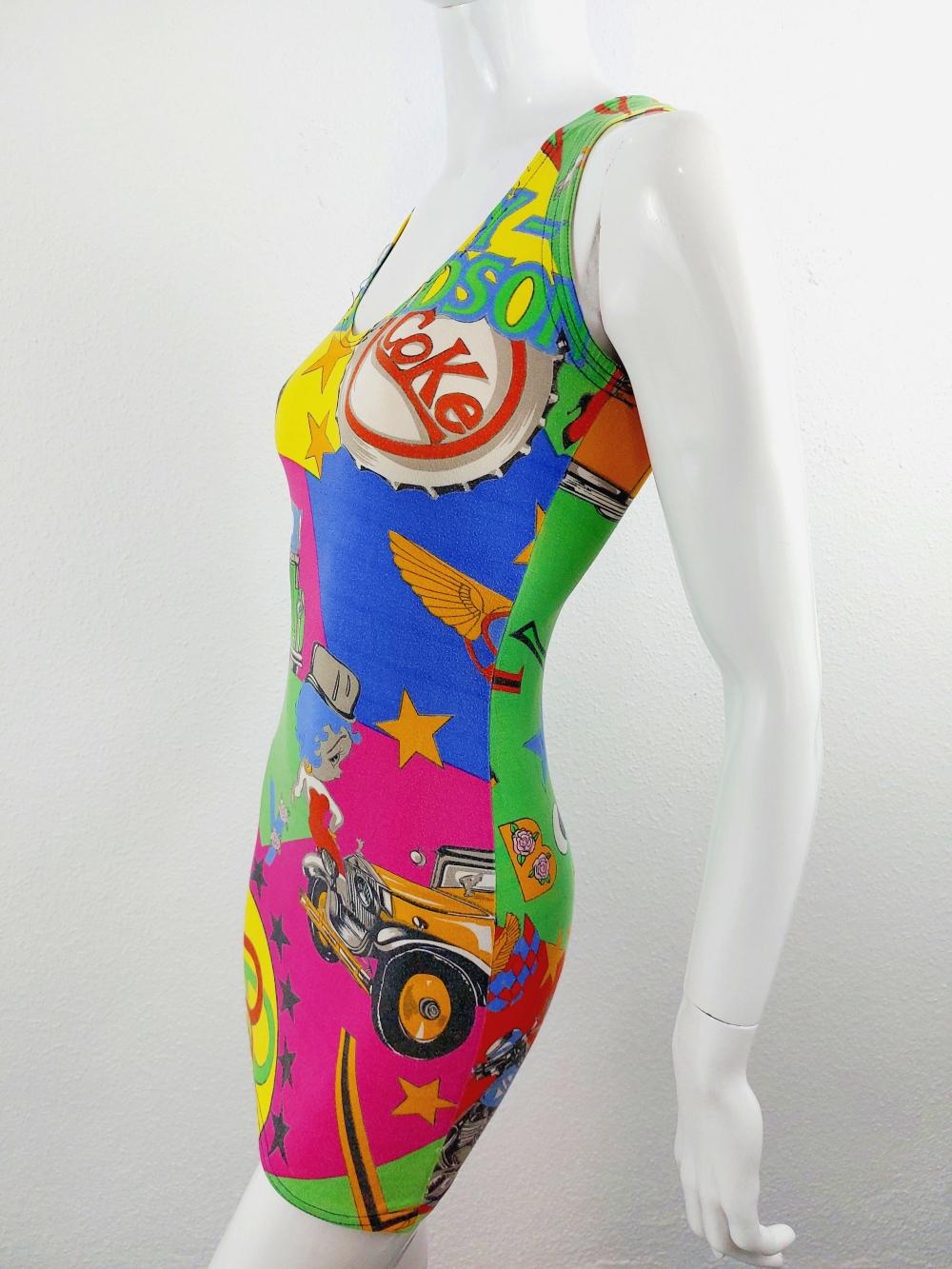 Gianni Versace  Betty Boop Pop Art Rolls Royce Cartoon Kourtney Kardashian Dress For Sale 1