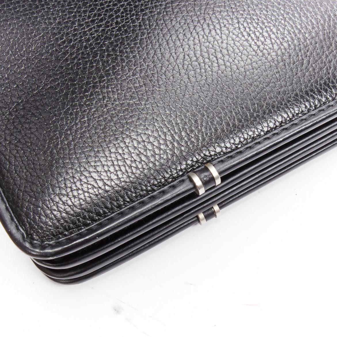 GIANNI VERSACE Bintage black grain leather Medusa number lock briefcase bag 4