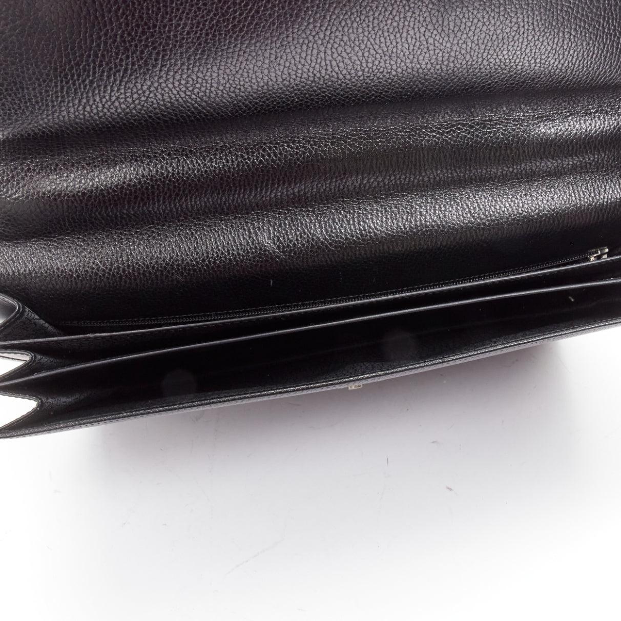GIANNI VERSACE Bintage black grain leather Medusa number lock briefcase bag 5