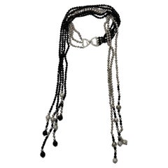 Gianni Versace black and silver beaded cocktail choker