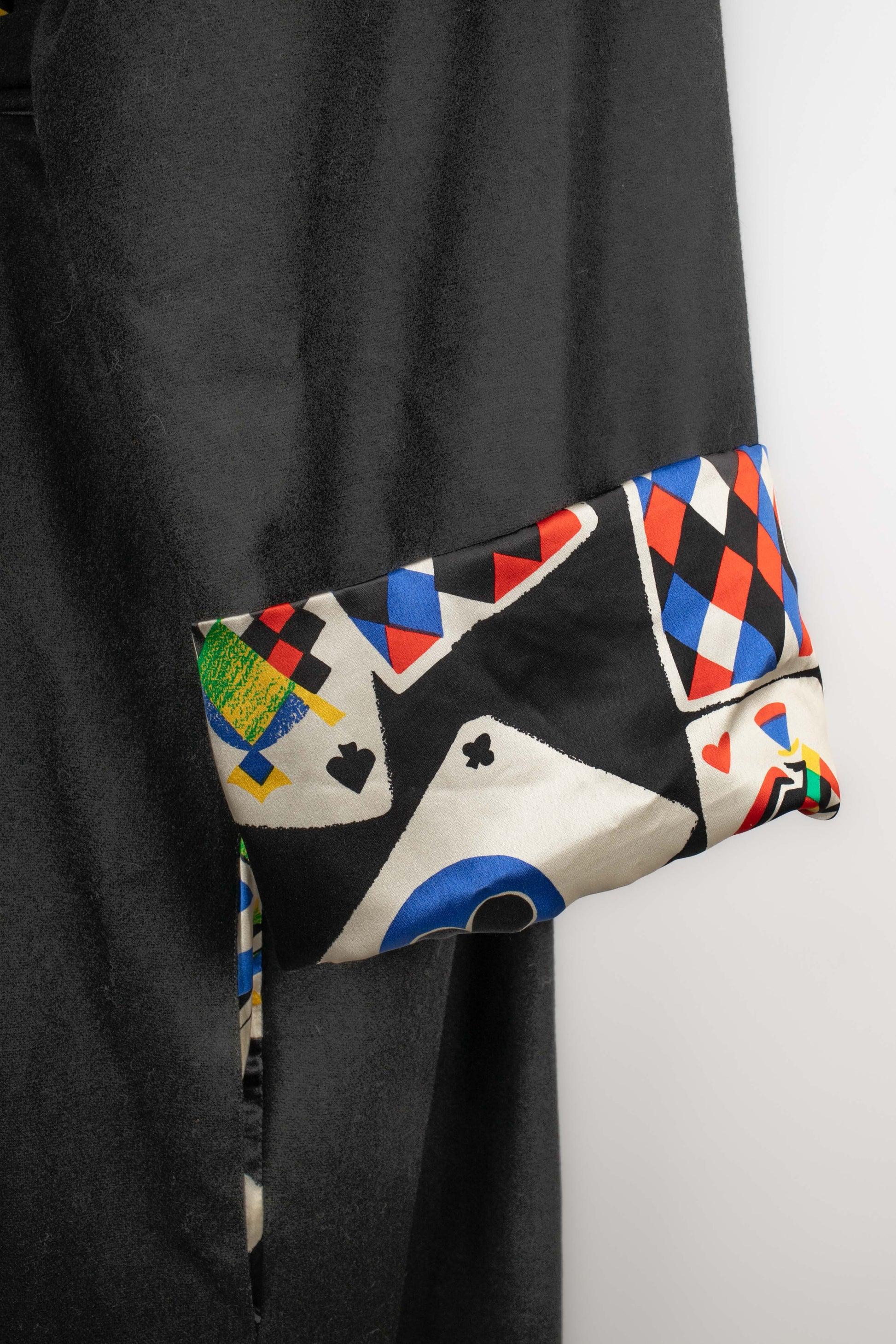 Gianni Versace Robe aus schwarzer Wollmischung im Angebot 2