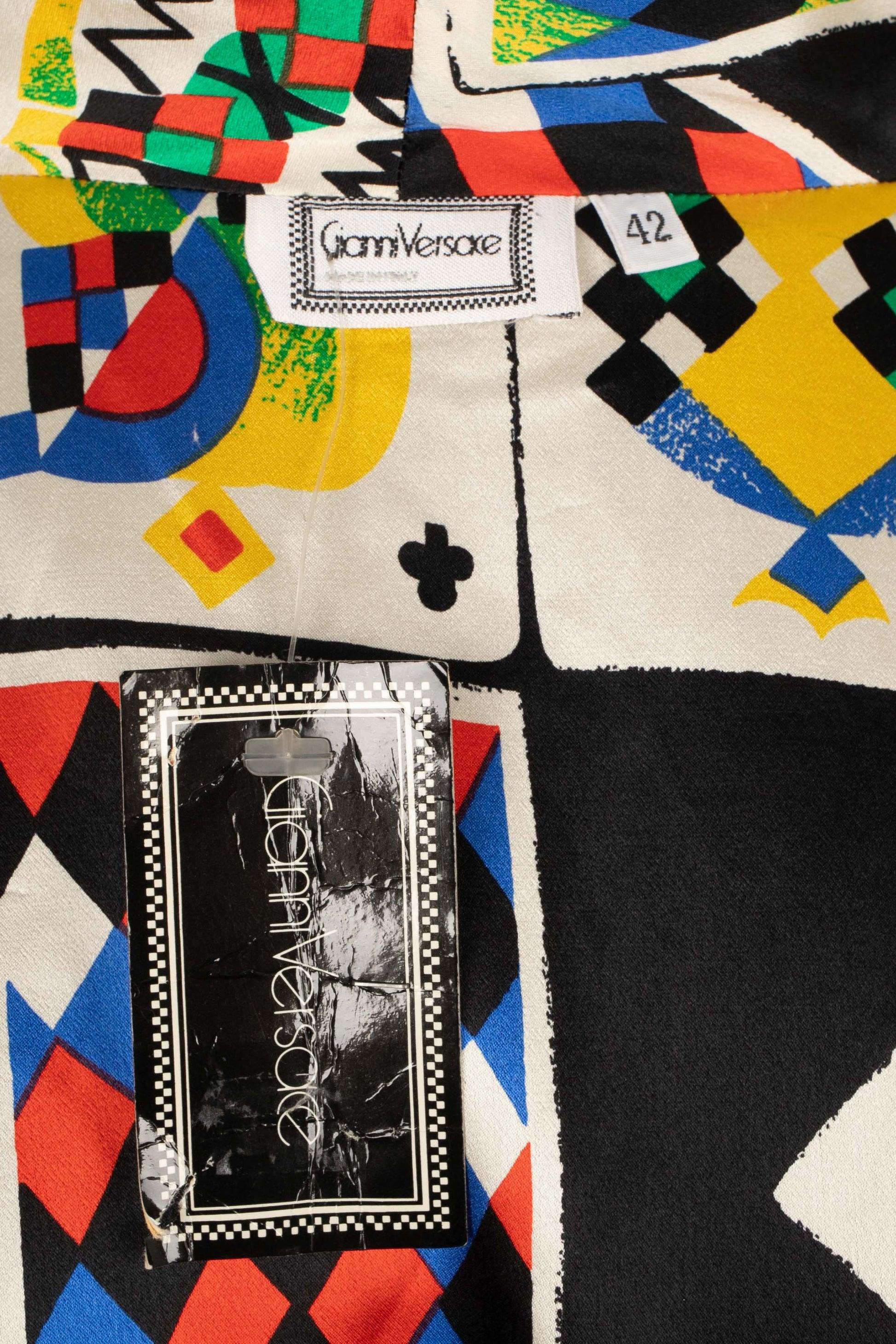 Gianni Versace Robe aus schwarzer Wollmischung im Angebot 4