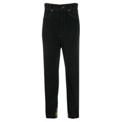 Gianni Versace black cotton 80s high waist trousers