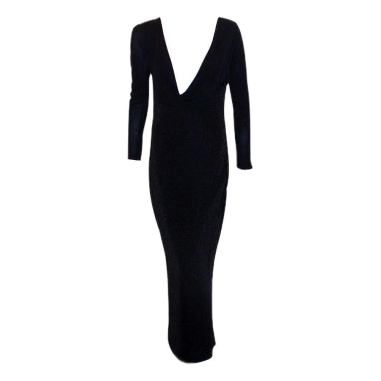 Gianni Versace Black Drape front Couture Gown, Property of Courtney Love, 1996 For Sale
