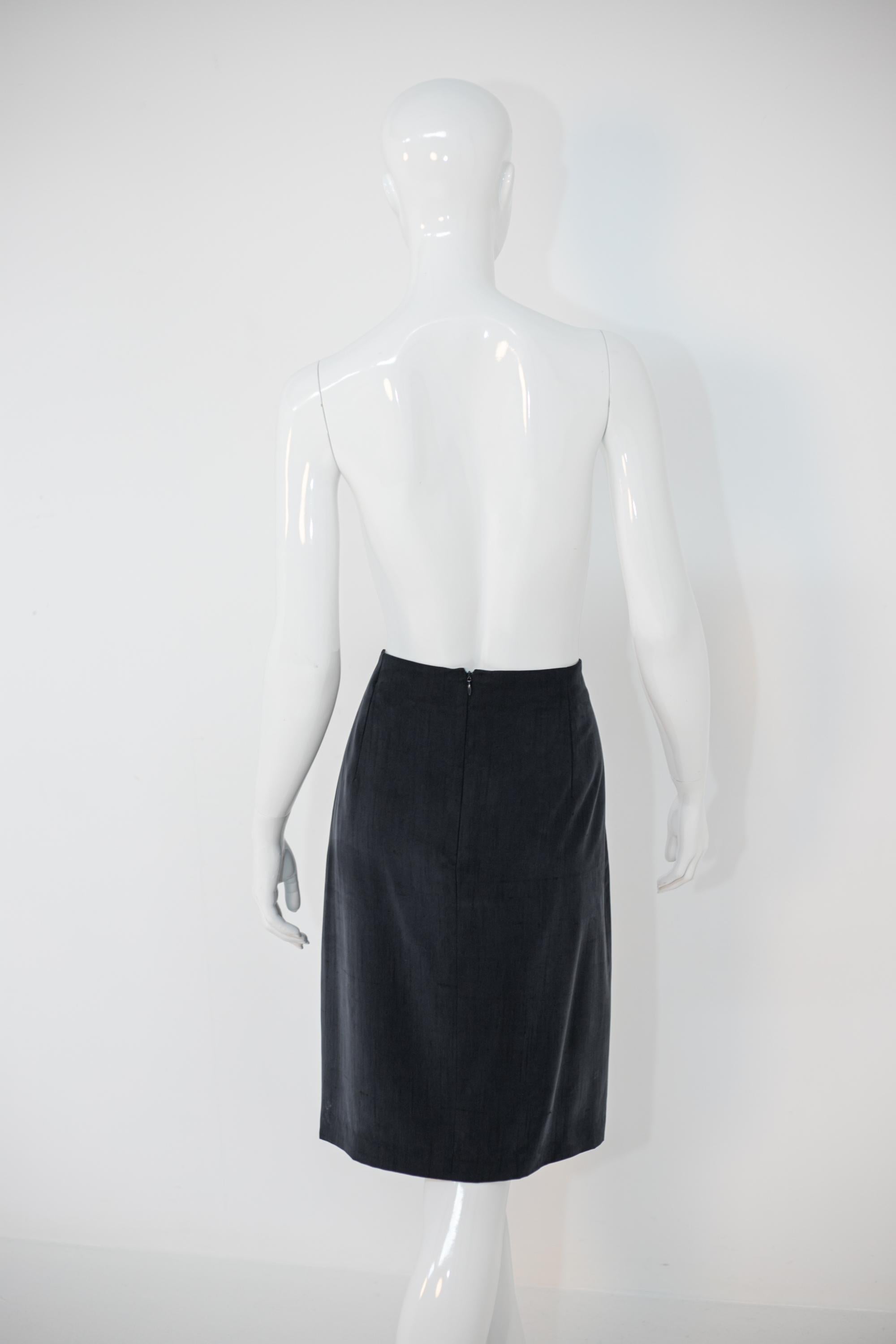 Gianni Versace Black Elegant Skirt Suit For Sale 6