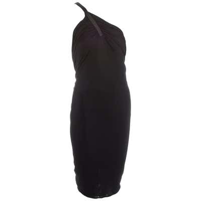 S/S 2002 Gianni Versace Sheer Black Lace Plunging Backless Halter Gown ...