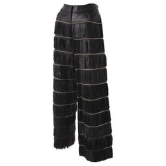 Gianni Versace - Pantaloni in pelle con frange nere,  Autunno/Inverno 1992.
