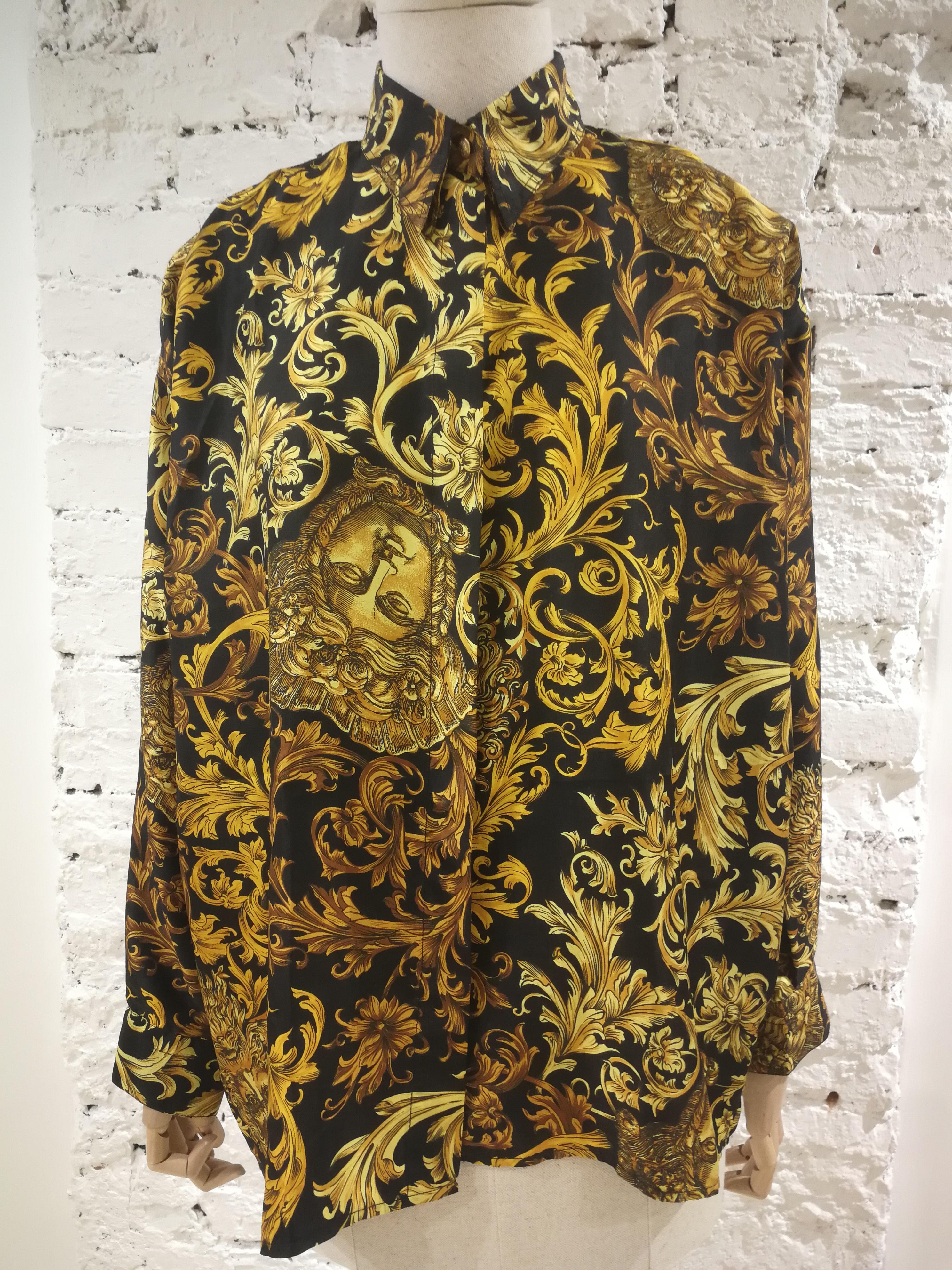 Gianni Versace Black Gold Baroque Silk Shirt at 1stDibs | black and gold  versace shirt, versace shirt black and gold, black and gold baroque shirt