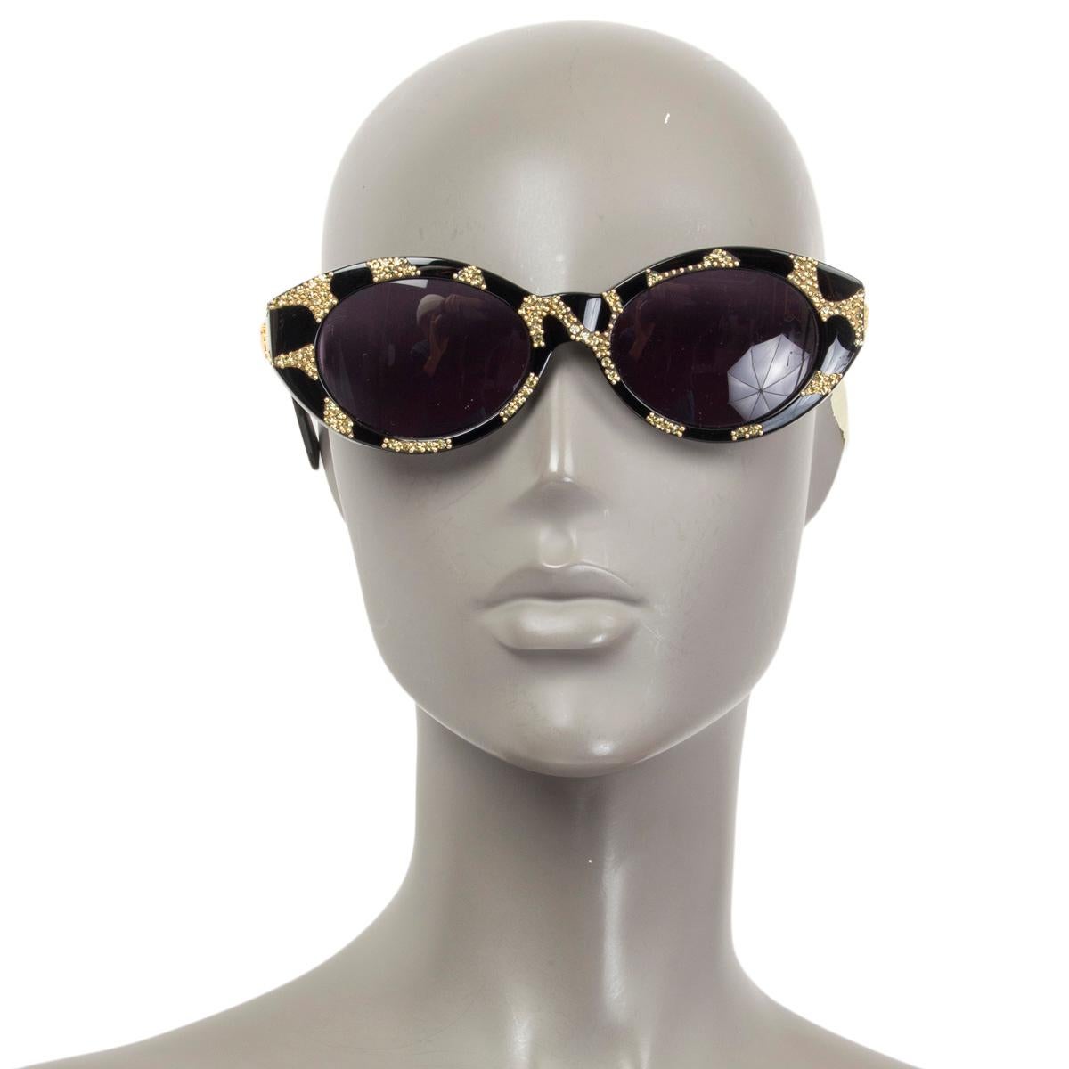 Gray GIANNI VERSACE black GOLD GLITTER MEDUSA VINTAGE Sunglasses 480/W