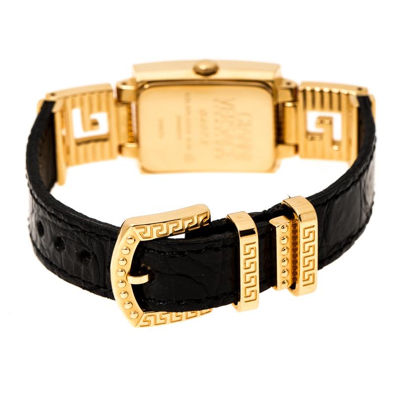 black and gold versace watch