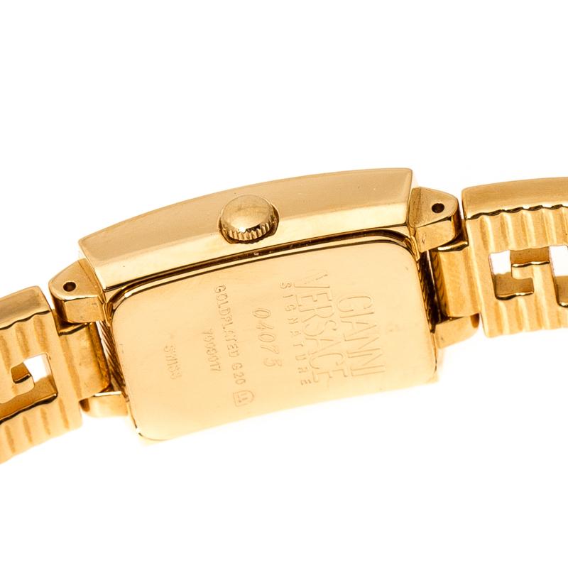 Contemporary Gianni Versace Black Gold Plated Medusa 7009017 Women's Wristwatch 20 mm