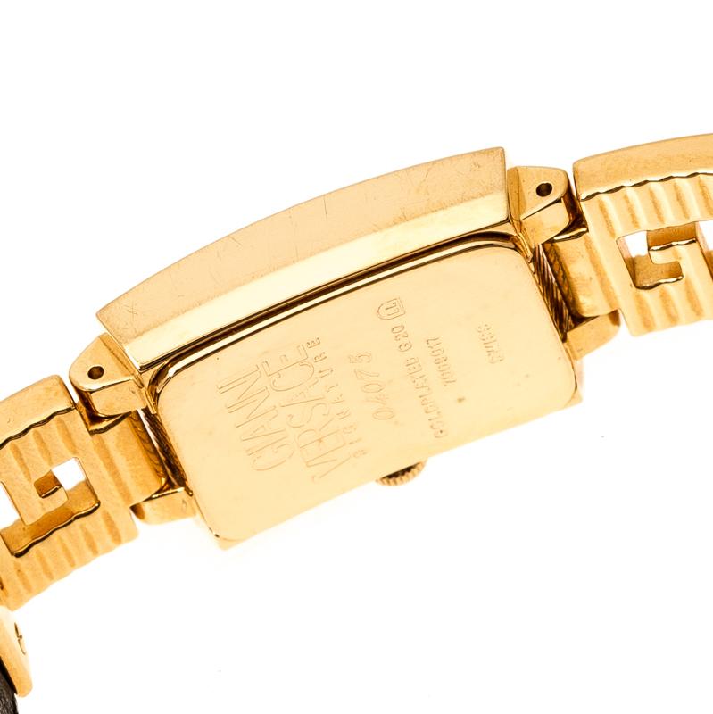 Gianni Versace Black Gold Plated Medusa 7009017 Women's Wristwatch 20 mm In Good Condition In Dubai, Al Qouz 2