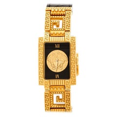 Gianni Versace Black Gold Plated Medusa 7009017 Women's Wristwatch 20 mm