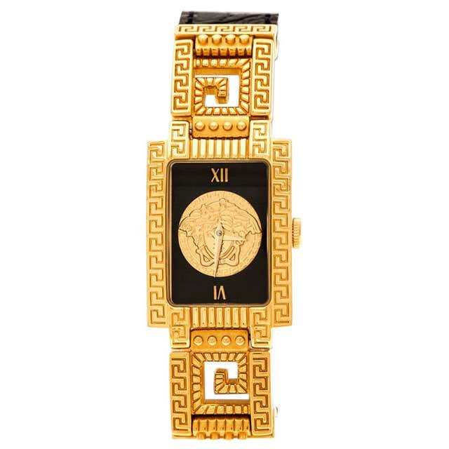 Gianni Versace Black Gold Plated Signature Medusa 7009017 Wristwatch 20 ...