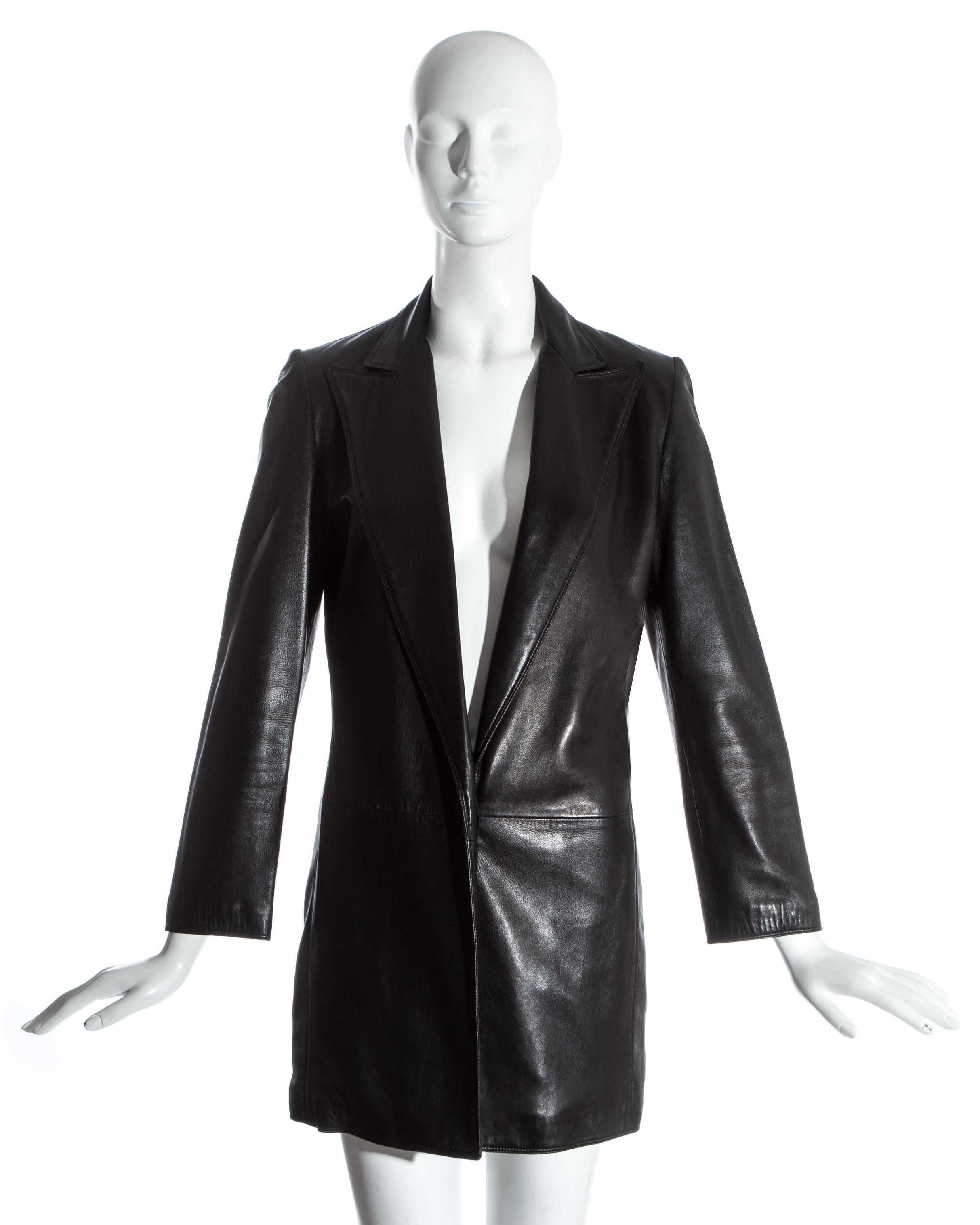 leather skirt and blazer set