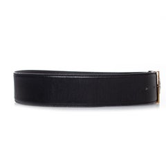 Gianni Versace, black leather belt with medusa buckle