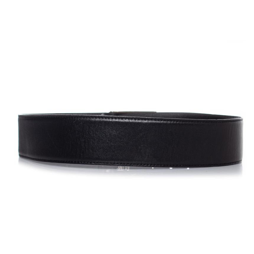 Gianni Versace, black leather belt with medusa buckle In Good Condition For Sale In AMSTERDAM, NL