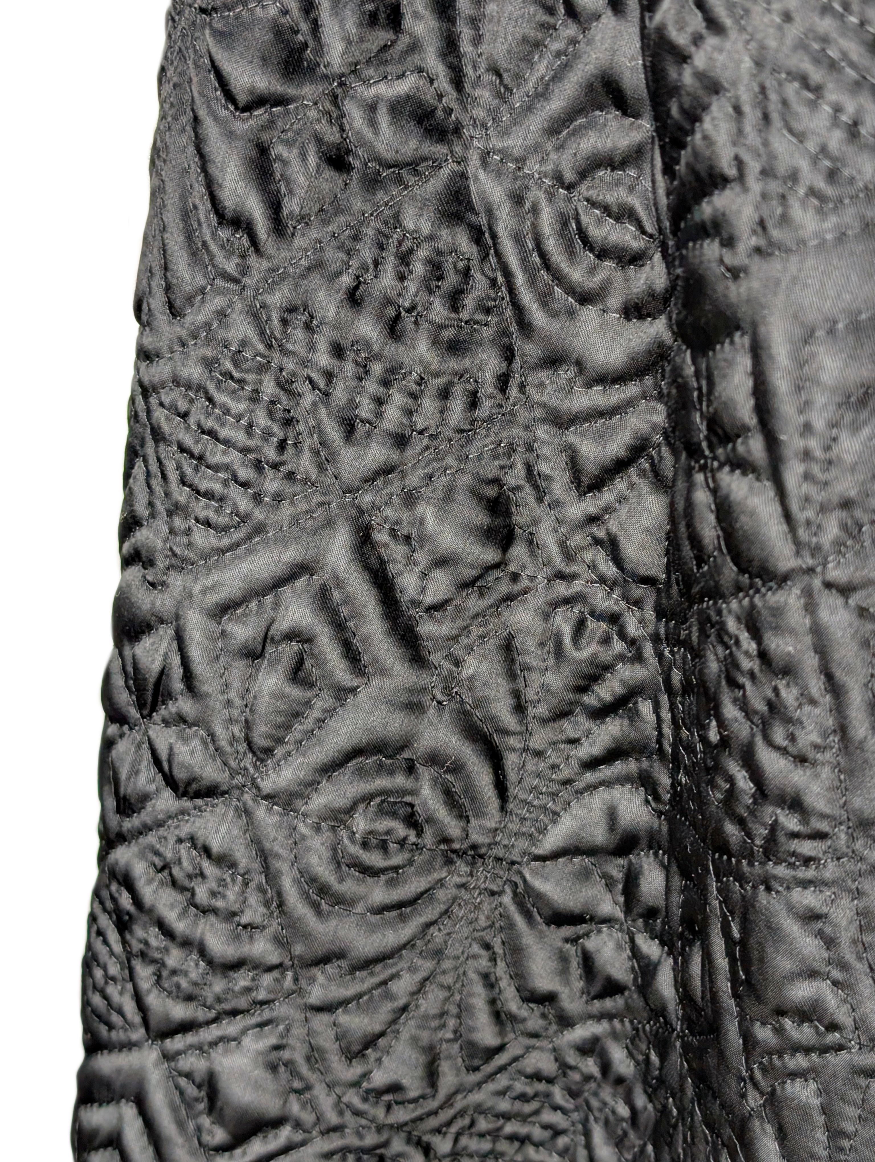 GIANNI VERSACE black leather coat with ostrich feathers For Sale 8