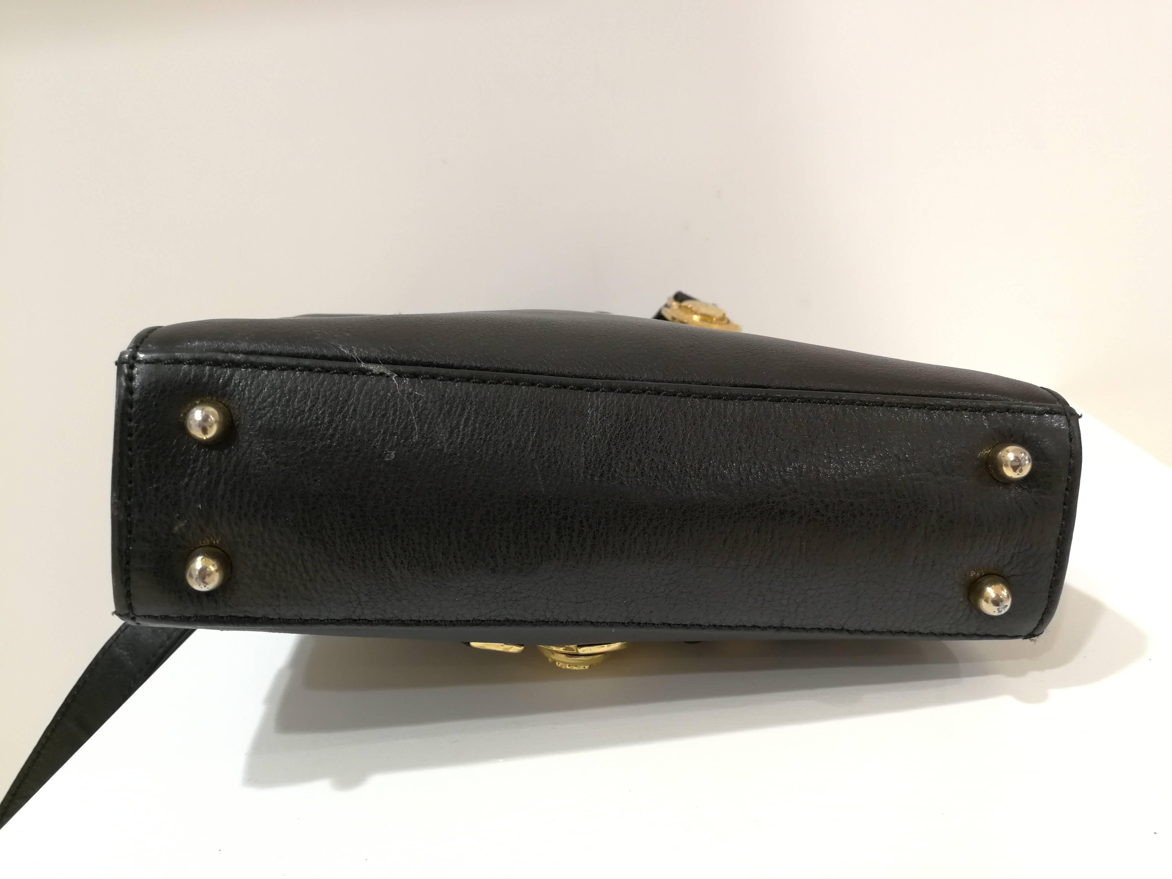 Gianni Versace black leather gold studs Shoulder Bag 6