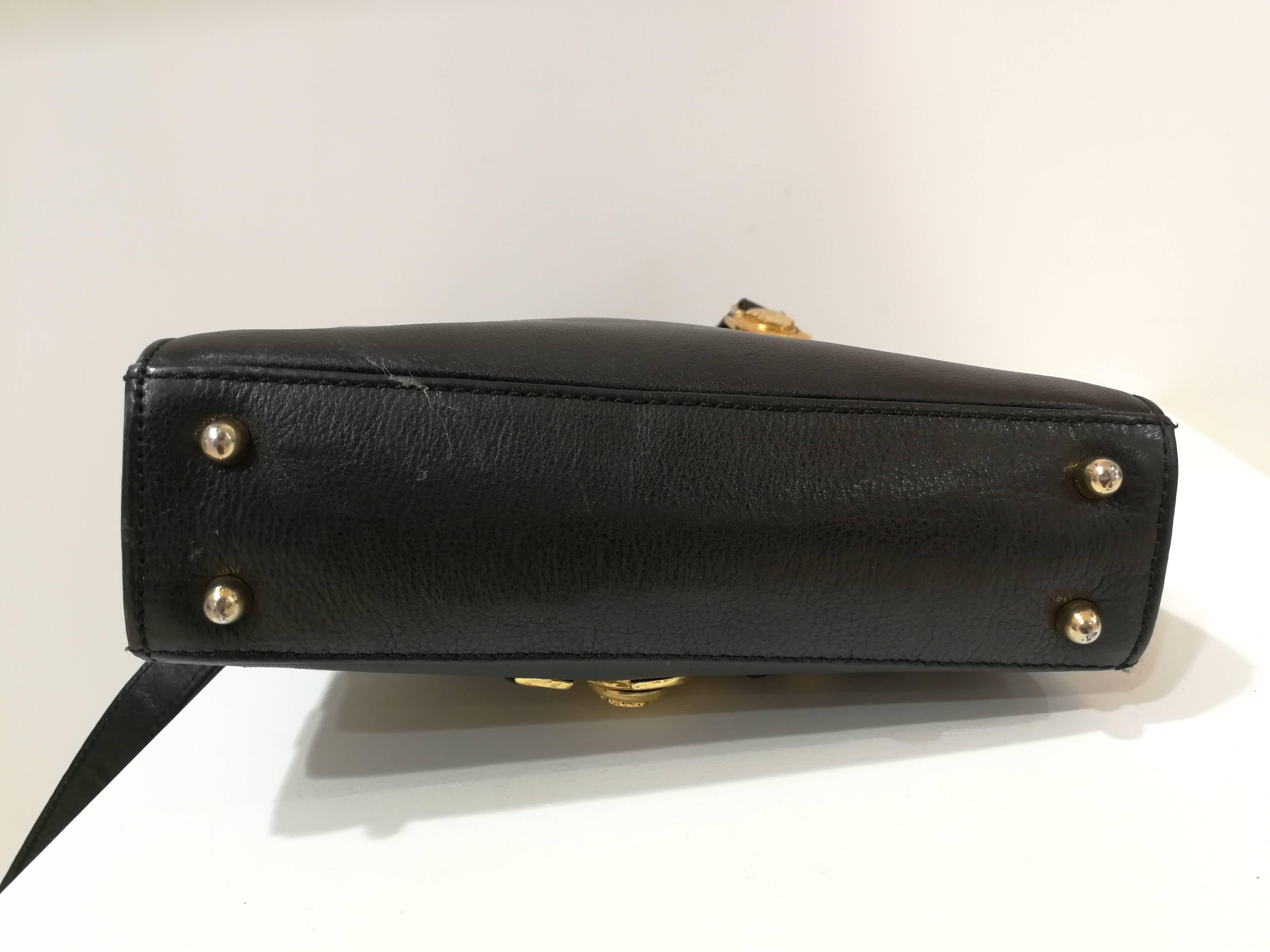 Gianni Versace black leather gold studs Shoulder Bag 7