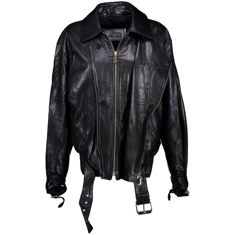 Gianni Versace Black Leather Motorcycle Jacket size M at 1stDibs | gianni  leather jacket, versace motorcycle jacket, versace black leather jacket