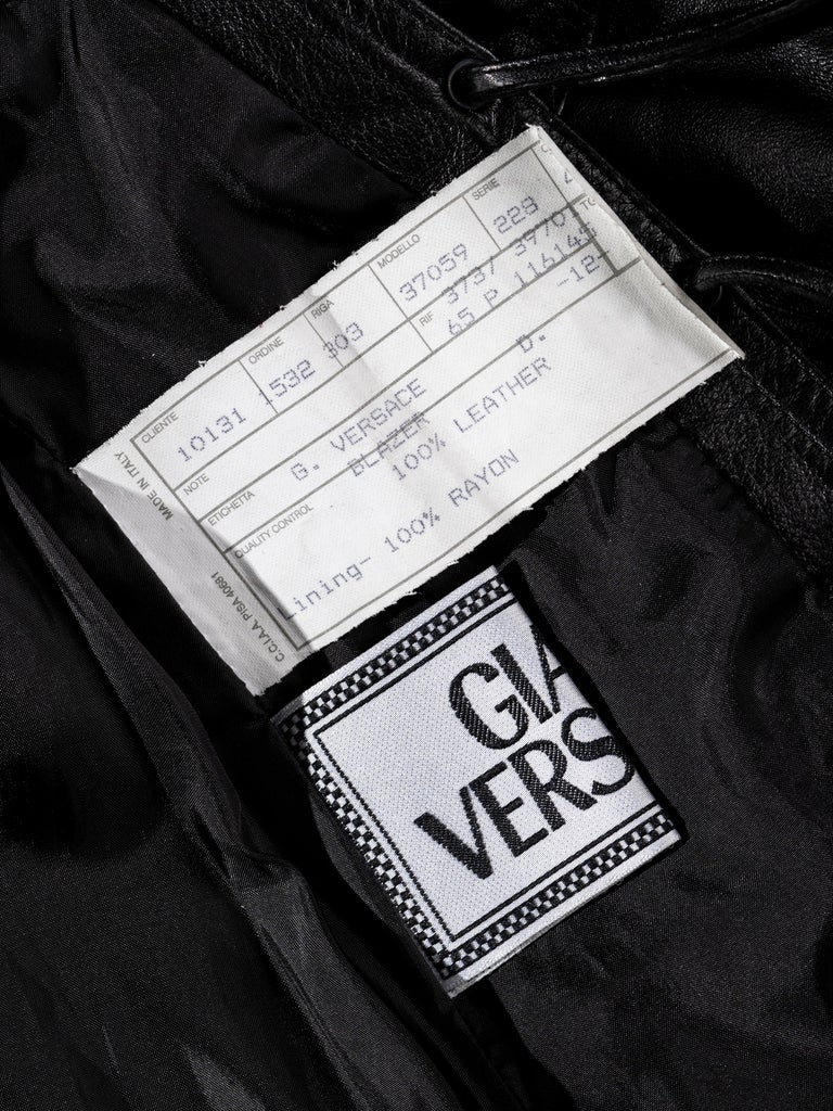 Gianni Versace black leather open-back jacket, ss 2002 For Sale at 1stDibs