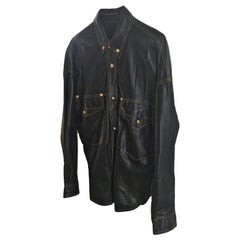 Gianni Versace Black Leather Signature Shirt SS 1993