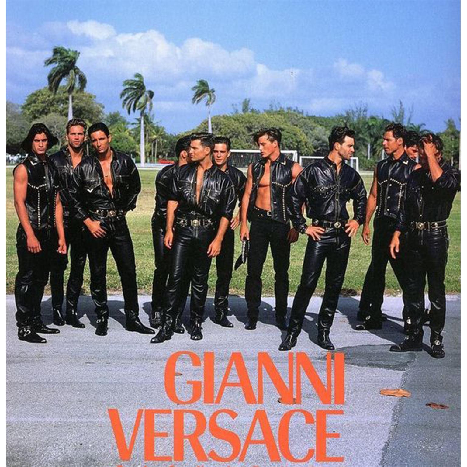 Gianni Versace Black Leather Signature Shirt SS 1993 For Sale 4