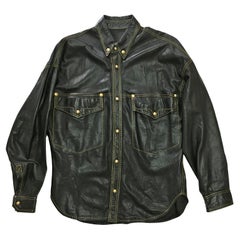 Gianni Versace Black Leather Signature Shirt SS 1993
