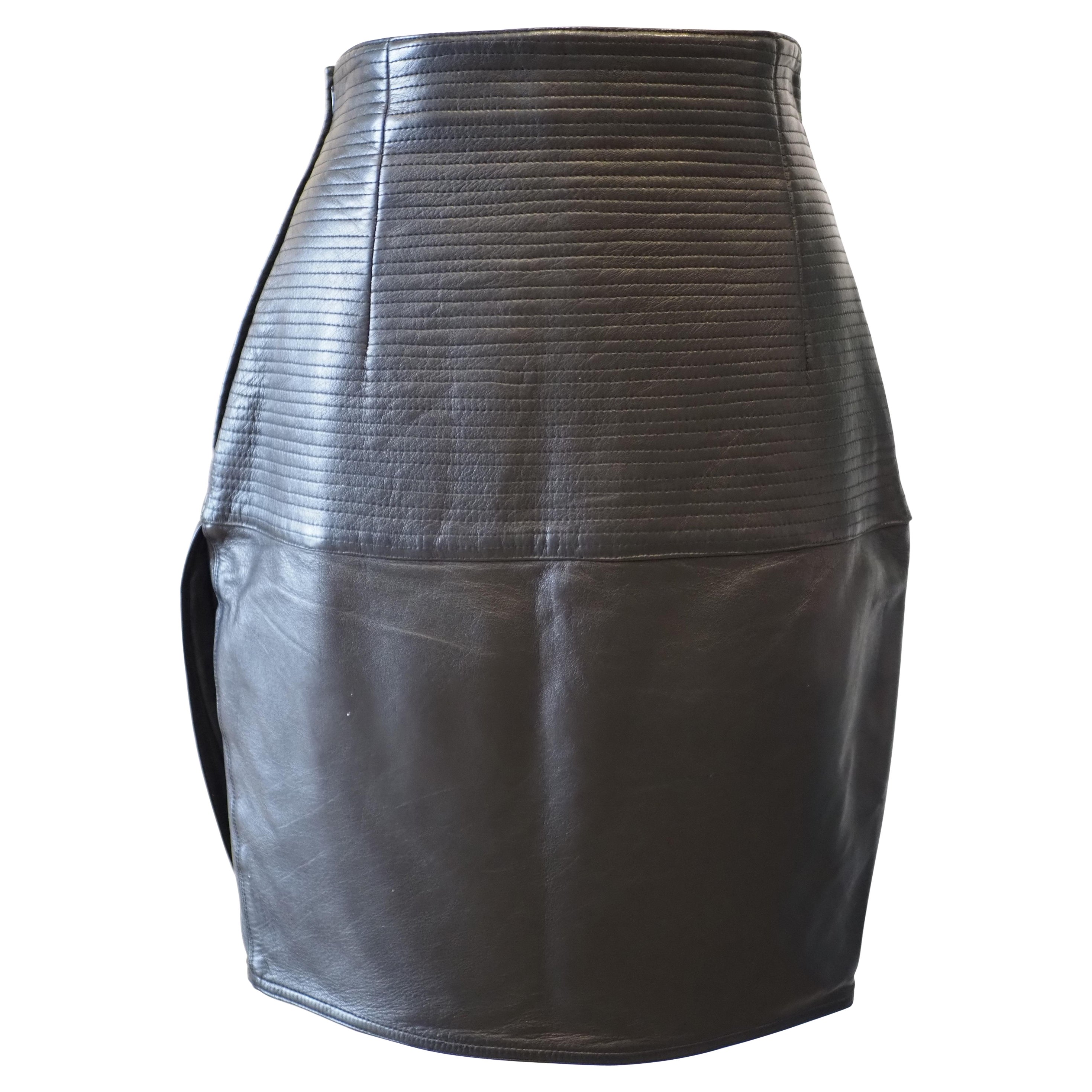 Gianni Versace Schwarzer Lederrock