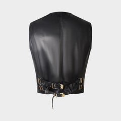 Gianni Versace Black Leather Studded Vest, F/W 1992