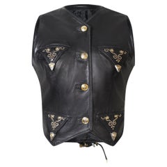 Gianni Versace Gilet con borchie in pelle nera, A/I 1992