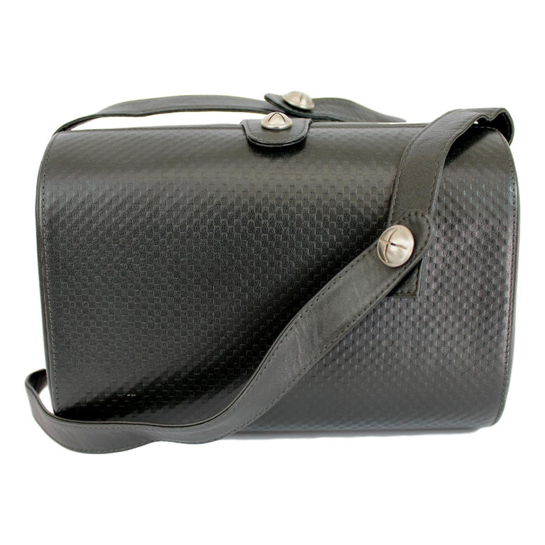 Gianni Versace Black Leather Trunk Structured Rigid Bag 1980s For Sale at  1stDibs
